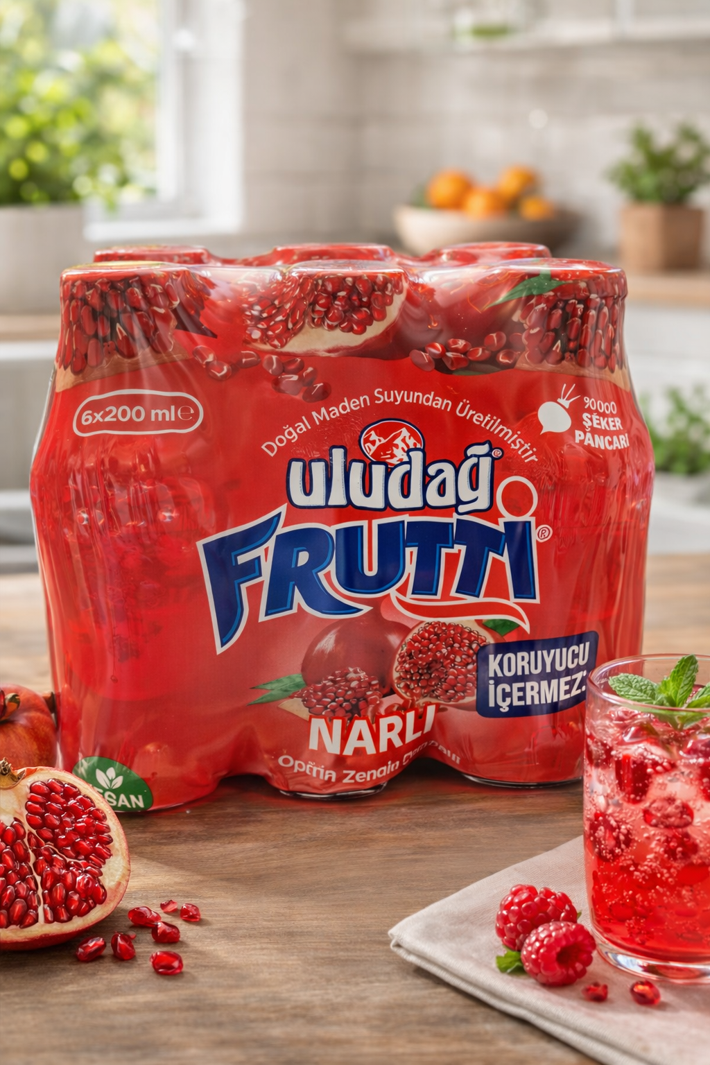 Газирана напитка с вкус на нар - Frutti (6x200мл)