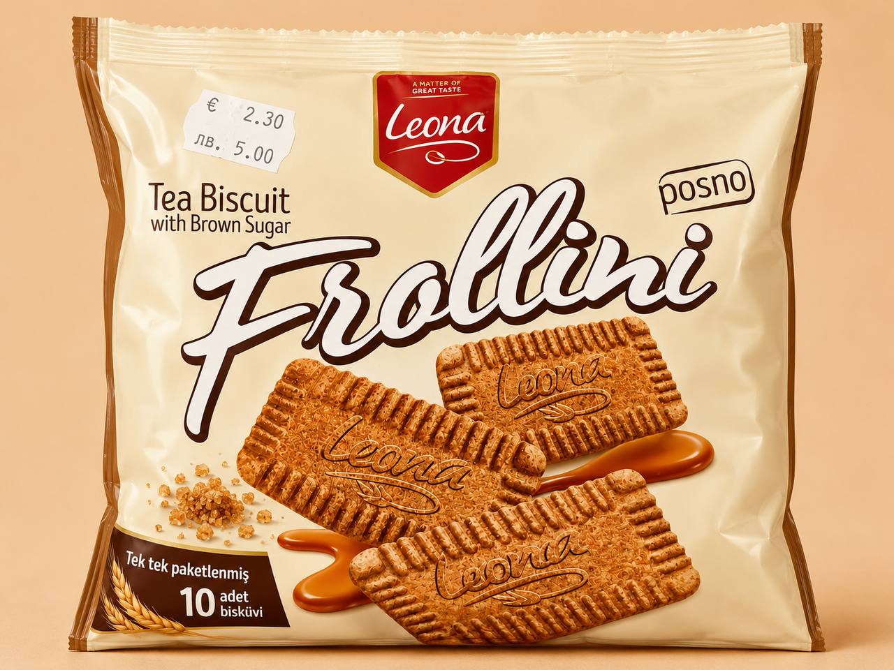 Leona Frollini Tea Biscuit with Brown Sugar – 10 бр
