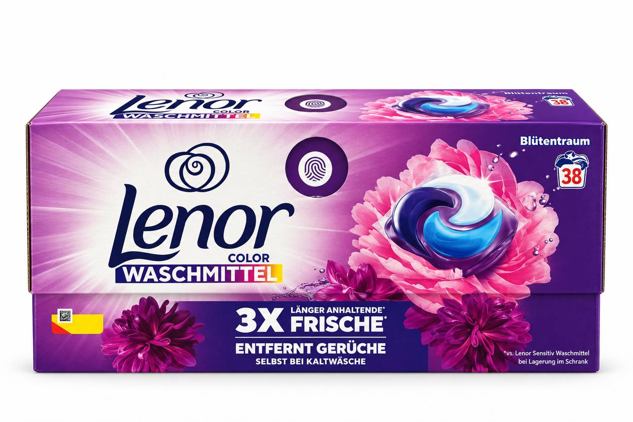 Lenor Color Waschmittel Blütentraum – капсули за цветно пране, 38 бр.